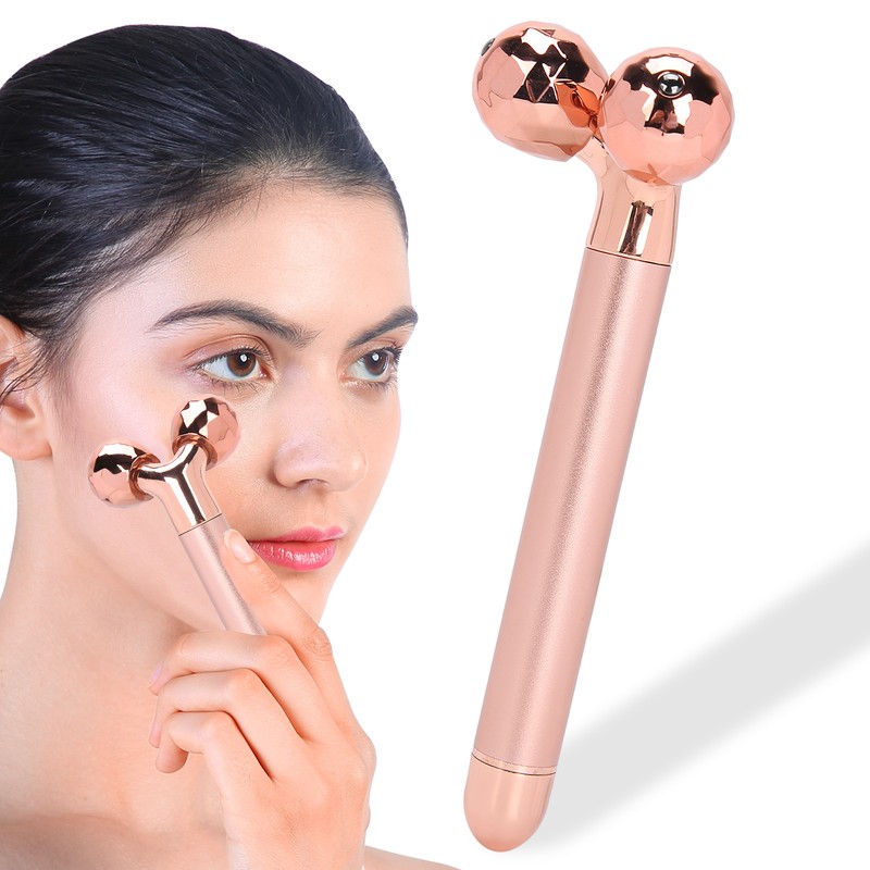 Electric 3D Facial Roller Massager Remove Puffiness Slimming Tightening Face