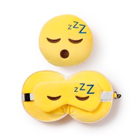 Relaxeazzz Snoozie the Sleeping Head Round Plush Travel Pillow & Eye Mask - Sleep Eye Mask Masks - Kids Travel Accessories For Sleeping Airplane - Flight Plane Neck Pillow Pillows