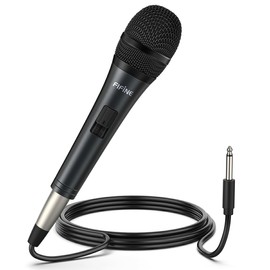 Fifine Karaoke Microphone, Dynamic Vocal Microphone for Speaker, 6.35MM Wired Handheld Mic with On and Off Switch and14.8ft Detachable Cable-K6