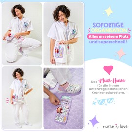 Nurse is Love Nurse Pocket Organiser COFFEE | Nurse Accessories & Doctor Accessories. Match with Bandage Scissors | Nurse Gifts. Waterproof Material | Quick Access