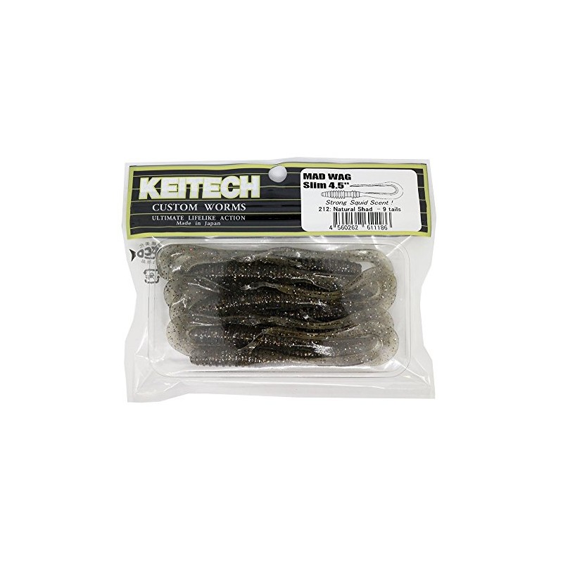 Keitech Mud Wag Slim 4.5" #212 Natural Shad