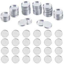 NICENEEDED 100 PCS Aluminum Empty Eyeshadow Pan, Round Palette Metal Pans Cosmetic Blush Lipstick Organizer, Square Refillable Container Eyeshadow Trays