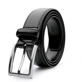 LCG LUCHENGYI Mens Leather Dress Belt Classic Casual Belt with Single Prong Buckle for Jeans Pants Work and Business