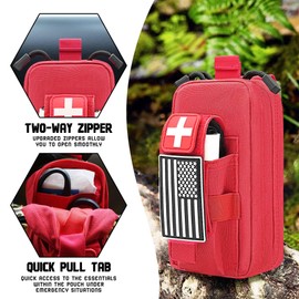 Molle Ifak Pouch Rip Away, Tactical MOLLE Medical Pouch, Rip-Away EMT First Aid Pouch IFAK Trauma Kit Everyday Carry Survival Bag