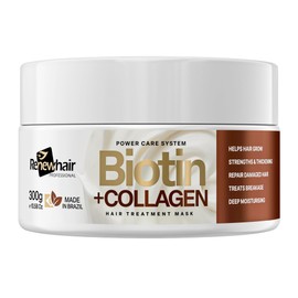 Renew Hair Professional Biotin And Collagen Hair Mask Helps Hair Grow Deep Conditioner for Thick Coarse Hair - Repair Product for Coloured Dry Damaged Curly Wavy,Vegan 300gr