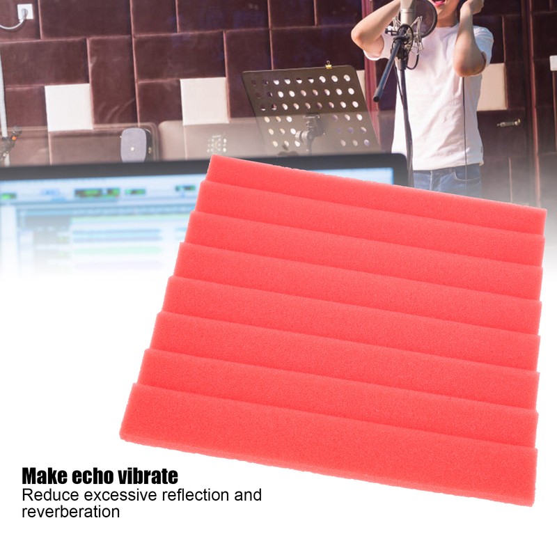 12Pcs SoundAbsorption Panels 8 Grooves Triangle Acoustic Foam Sound Proof