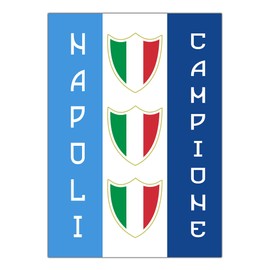 GamesMonkey® - Naples Campione Football Vittoria Scudetto Tricolore Ultras - Made in Italy (Poster 21 x 30 - Napoli Campione - D0014)
