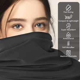 PUWOWYE Microfibre Towel Set of 2, 160 x 80 cm Large Bath Towel + 80 x 40 cm Small Towel, Quick-Drying Microfibre Towel Set for Sports, Fitness, Sauna, Beach, Travel and Outdoor Use