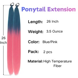Ombre Hair Extensions Ponytail 26 Inch Hair Extension for Braiding
