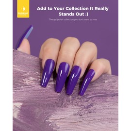 BURANO Gel Nail Polish, Gel Gel Polish 15ml Gel Colors Gel Neon Gel Soak Off UV Led Nail Lamp Gel Polish 1 Bottle 0.5 Oz Nail Art DIY Home Hot Color Nails (Neon Purple 689)