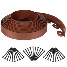 SweetBin Landscape Edging Kit, 2 Inch Tall 33FT Garden Landscape Edging Border with 30 Spikes, Plastic Lawn Edging for Garden, Flower Beds, Lawn