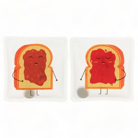 Hand Warmer Pocket Warmer Sets Reusable, Heat Pad for Cold Days and for Travel, Heat Bending Cushion with Great Designs (Set of 2 Peanut Butter & Jelly Toasts)