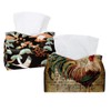2 Pack Tissue Box Cover Holder, Retro Animal Rooster Rectangle