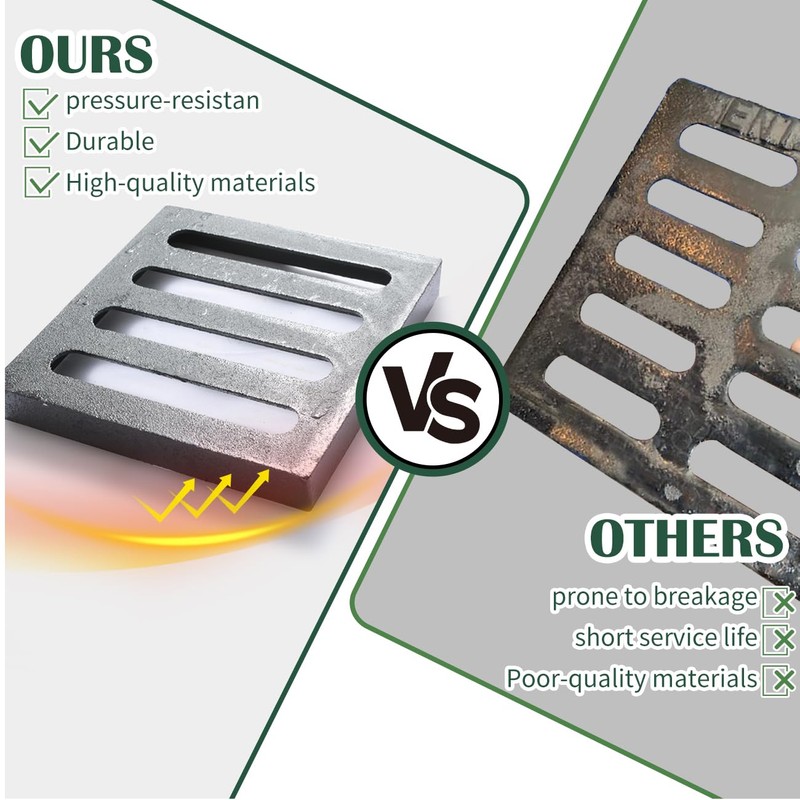 Cast Iron Drain Grate, 9 * 9in Outdoor Drain Cover,