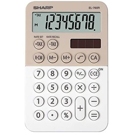 Sharp EL-760 R Taschenrechner, 8-stellig, 3 Tasten-Speicher, Solar-/Batteriebetrieben, Latte
