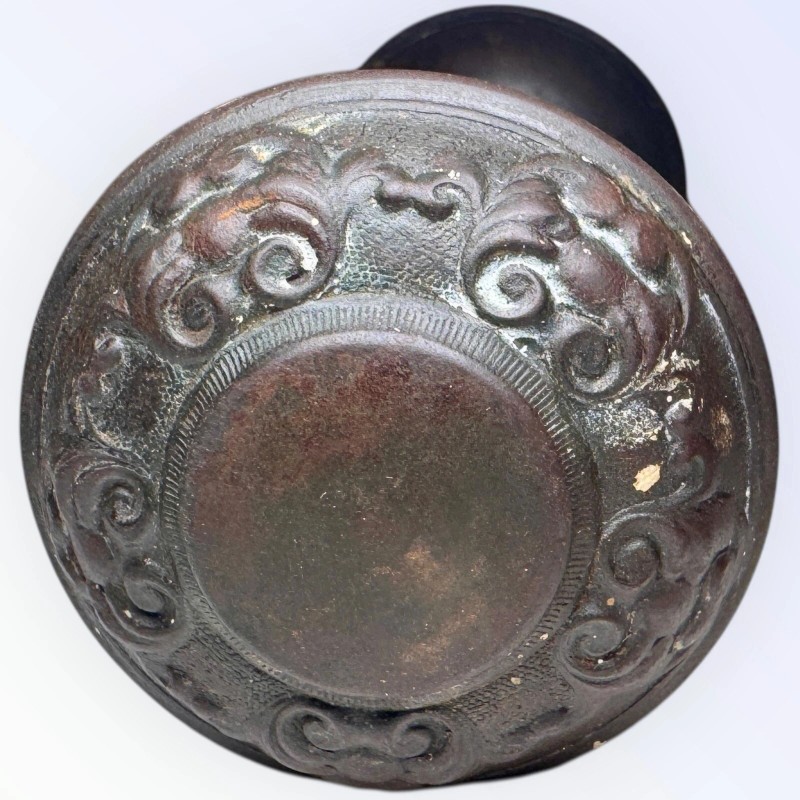 Antique Yale & Towne Nubian Door Knob Set + Back