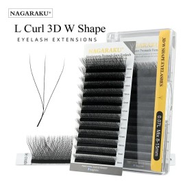 Blister Nagaraku 3d W Shape Curva L Extensión De Pestañas