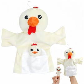 Chick Plush Hand Puppet for Toddlers and Kids Age 3-5 4-8, Farm Friend Animals Educational Toys, Chicken Finger Hand Puppet Toys, Parent-Child Interactive Games, Animal Theme Party