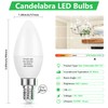 MAXvolador 12-Pack E12 Candelabra LED Bulbs 60W Equivalent, 6W 600
