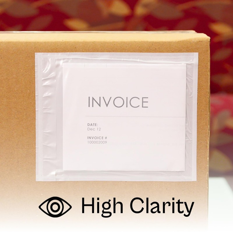 4.5" x 5.5" Clear Packing List Back Side Loading Plain