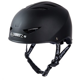 HardnutZ Street Bike Helmet - Black Medium| Rubber Coated | HN102 | For Adult & Kids | For Urban Cycling, BMX, Skateboard, Scooter or Roller Blade Helmets | Lightweight | EU & UKCA Certified