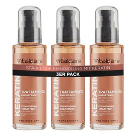 Vitalcare Keratin Strengthening Treatment for Brittle Hair and Helps Rebuild Hair Fibres 3 x 100ml