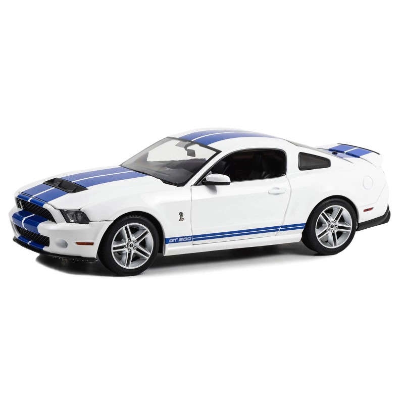 2011 Shelby GT500 Performance White with Grabber Blue Stripes 1/18