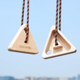 VERTIPEAK Portable Hangboard Rock Climbing, 2 pack Triangular Wooden Climbing Fingerboard with 3 Multi-Depth Pockets, Finger Strength, Arm Workout & Pull-up Training