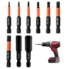 10Pcs Magnetic Allen Key Drill Bit Set, H1.5-H8 50mm Metric Inner Impact Driver Hex Head with 1/4 Inch Hexagon Shank S2 Steel Wrench Screwdriver Accessories Kit for Electric Manual Screwdrivers