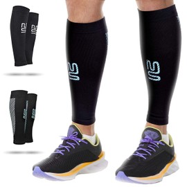Modetro Sports Calf Compression Sleeves - Leg Sleeves for Men and Women - Support Brace for Running Flights Shin Splints