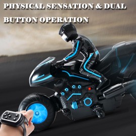 OBEST RC Motorcycle, 2.4G Kids Remote Control Motorcycle Children's Stunt Spinning Toy Car, 360°Rotating Motorcycle, Air Gesture Car Off-Road 2.4Ghz High Speed Rotation Drift