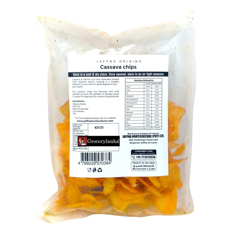 Cassava Chips, Spicy Chili Flavor, 100g, Crunchy Root Vegetable Snack