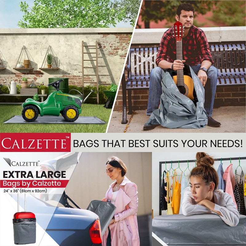 Large Postage Bags by Calzette Extra Strong Polythene Grey Mail