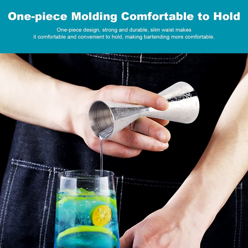 Double Cocktail Jigger,Double Cocktail Measuring Cup,Stainless Steel Jigger Bar,Measuring Cup