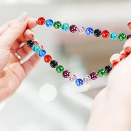 COHEALI Luminous Glass Beads 40Pcs 8mm Round Glow in The Dark Spacer Beads Lampwork Firefly Loose Ball Beads Charms for Jewelry Making DIY Craft Bracelet