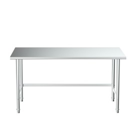 Treshin Open Base Stainless Steel Table 24" X 48", Commercial Heavy Duty Prep & Work Table for Kitchen, Restaurant, Home, Hotel, Laundry