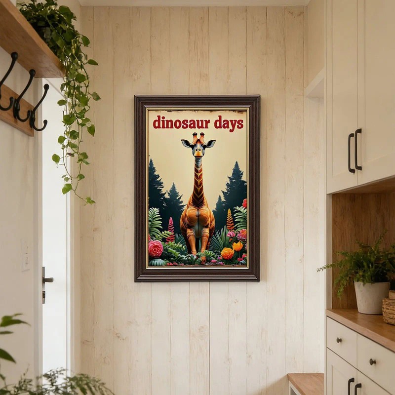 24x36 Wood Grain and Gold Frame Home Beginnings Quote for