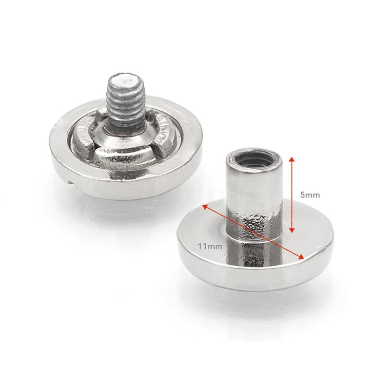 CRAFTMEMORE 11mm Chicago Screw Rivets Flat Cap Screw Posts Stud