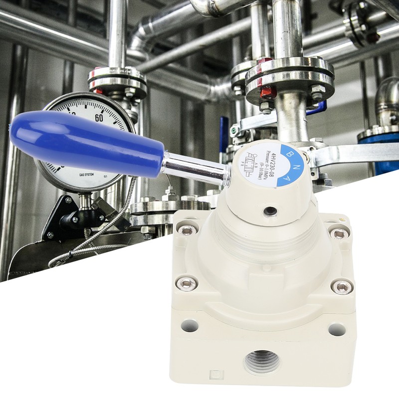 4HV230-08 Air Valve 4 Way 3 Positions Hand Lever Direct