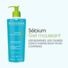 Bioderma Bioderma - Sbium - Foaming Gel Pump - Cleansing and Make-Up Removing - Skin Purifying - for Combination to Oily Skin 16.91 Fl Oz (Pack of 1)