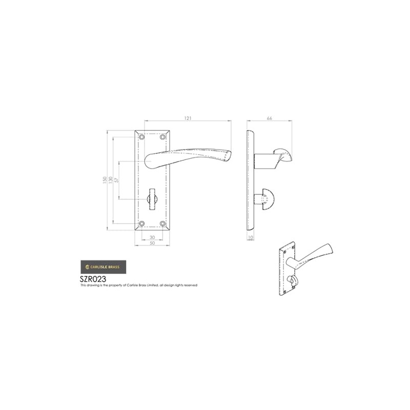 Carlisle Brass SZR023SN Door Handle, Satin Nickel