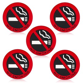 AEIOPRS 3D Sticker "No Smoking" Non-Smoking Pictogram Sticker for Car Doors and Indoor/Outdoor Use Pack of 5