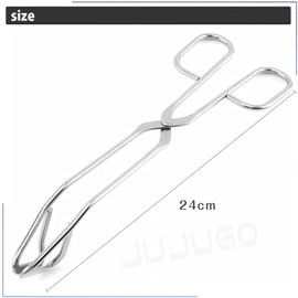 JUJUGO Kitchen Tongs, Triangle Tongs, Total Length 9.4 inches (24 cm), Anti-Slip, Frying, Kitchen Utensils, Cookware, Dishwasher Safe