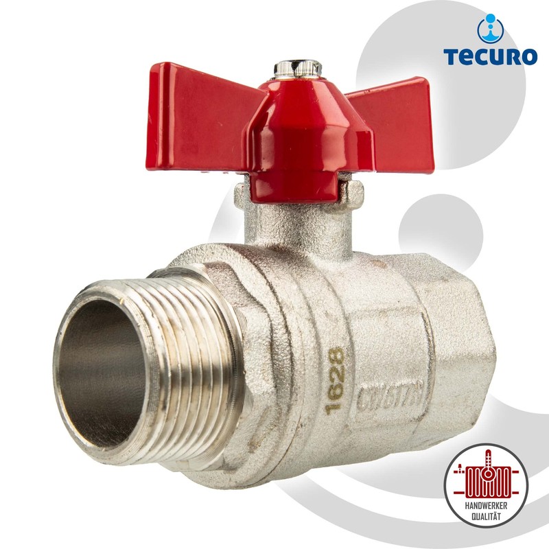 tecuro Ball Valve, Internal x External Thread G 1 Inch