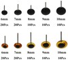 140Pcs Needle Felting Eyes 6-10mm Mini Glass Amber with Black