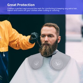 Segbeauty Hairdressing Salon Stylist Cutting Collar, Rubber Neck Wrap Neck Protection for Haircut Hair Dye, Grey-d