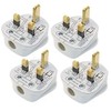 ShaniTech Pack of 4 UK 13A Mains Plug Fused 13A White
