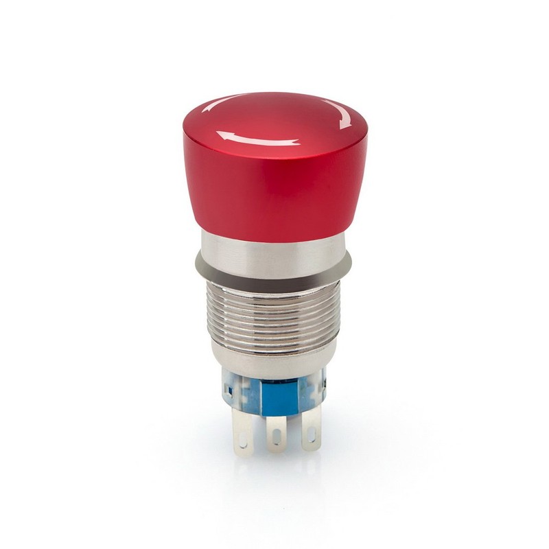 WerFamily 19mm Red Head Emergency Stop Rotary Latching Push Button