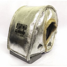 Thermal Zero Chrome T3 Turbo Blanket Heat Shield Insulation Kit - with Lava/Titanium High Temperature Exhaust Wrap & Stainless Steel Zip Ties - TZ32047-CLKIT
