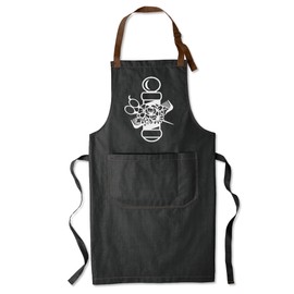 TEEAMORE Barber Apron Hairdressers Men Hair Stylist Salon Aprons Two Big Pockets Grooming Barbershop DarkMidnight D16